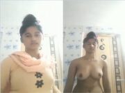 Desi Girl Shows her Boobs and Fingering
